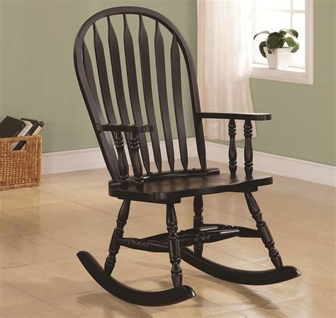 Black Wooden Rocking Chair Home Furniture Design