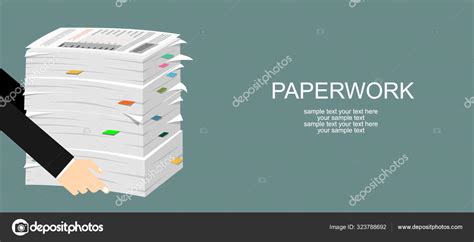 Paper Work Web Banner Simply Vector Illustration Stock Vector By Mitay