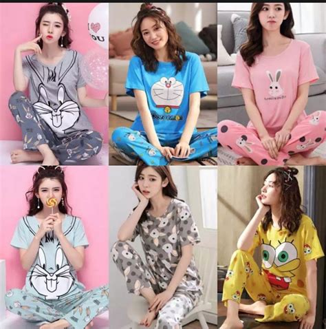 Trendy Character Pajama Set Sleep Wear Terno For Adult Random Assorted Design And Color