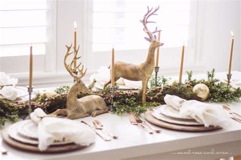 Magical Winter Wood Table Christmas Deer