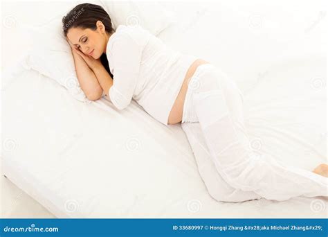 Pregnant Woman Sleeping Stock Image Image Of Caucasian 33680997
