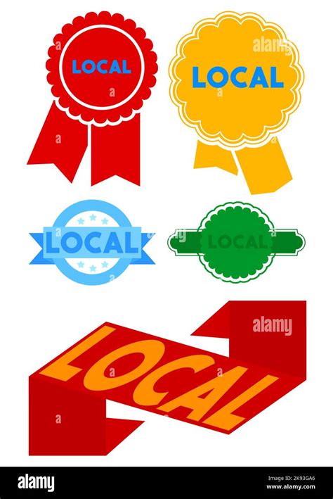 Set Of Ribbon With Local Text Banner Template Label Sticker Sign
