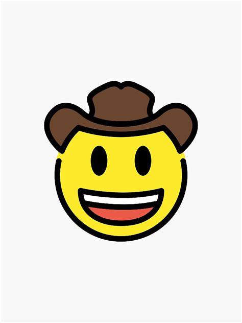 Cute Cowboy Emoji Emoticon Sticker For Sale By Bestmind Redbubble