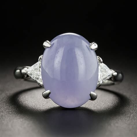 Estate 740 Carat Lavender Jade And Diamond Ring