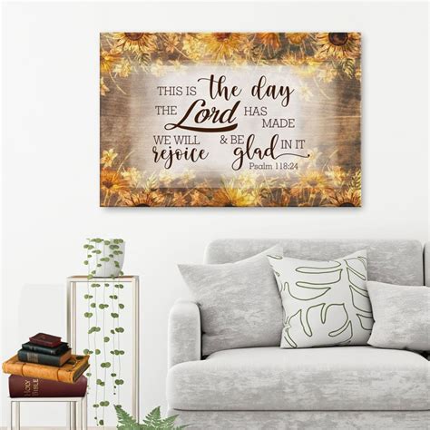 Psalm 11824 This Is The Day The Lord Has Made Wall Art Canvas Flowers