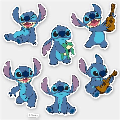 Stitch Chill Pose Collection Sticker Zazzle Disney Stickers