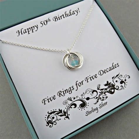 No matter if the 50th birthday party is for your best friend or a family member, you want to bring an amazing gift! 50th Birthday Gift for Women | Sterling Silver Birthstone ...