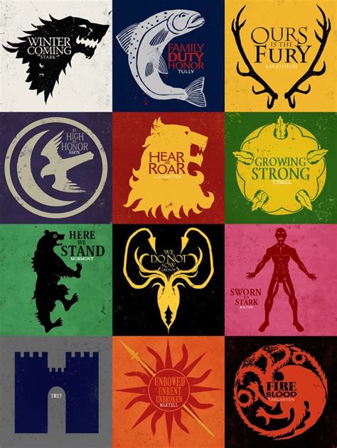 Main Sigils Relating To Game Of Thrones