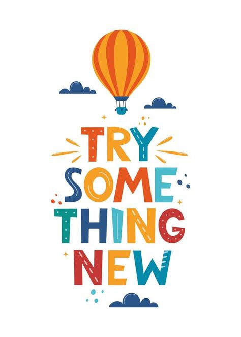 Try Something New Hand Drawn Motivation Lettering Phrase For Poster