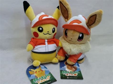 Pokemon Center Original Plush Doll Pikachu And Eevee Sports Wear Let S Go Pikachu 166 34 Picclick