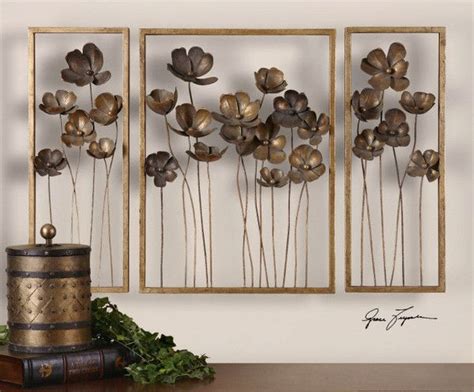 Metal Blossoms Wall Art Set Of 3 Tulip Wall Decor Wall Sculpture