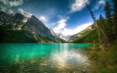 Canada Nature Mountains Sky Lake Trees Banff National