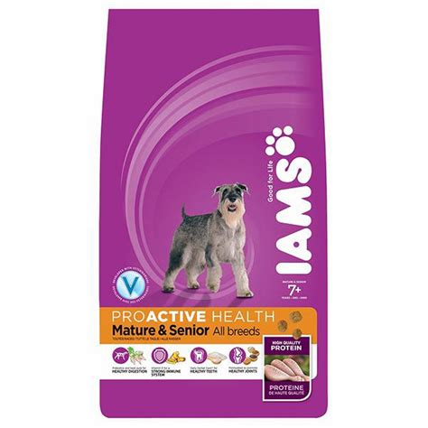 For dogs of all breeds sizes from 7 years onward. Iams Senior & Mature 7+ All Breeds Complete Dog Food 12kg ...