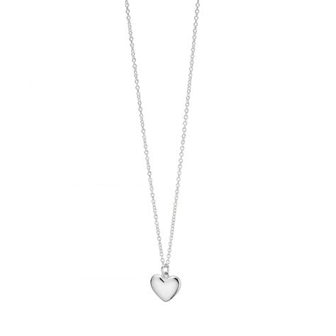 Beginnings Sterling Silver Small Solid Puffed Heart Necklaces N3761