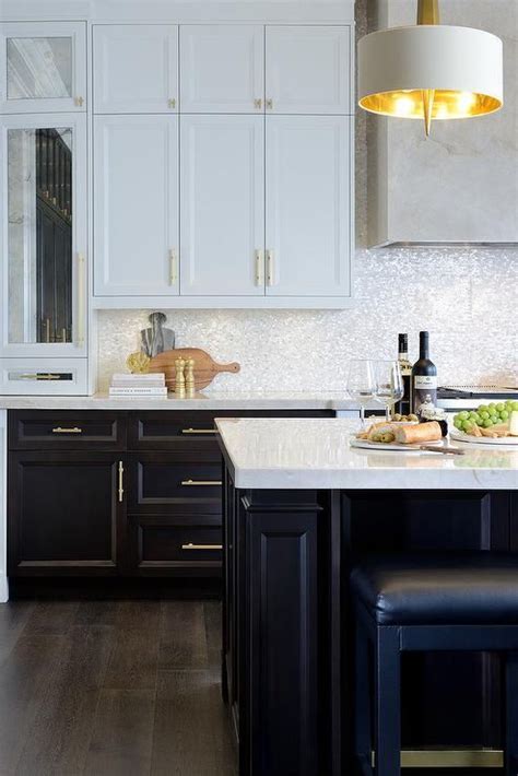 At kitchen search you will find what you are looking for! White and brown kitchen features white upper cabinets and ...