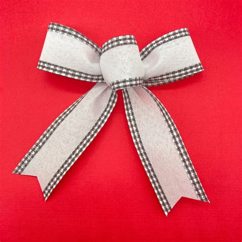 Christmas Black And White Decorative Bows Set 8 Bows Small Etsy