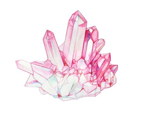 Rose Quartz Crystal Art Print By Ashereast X Small Crystals Art