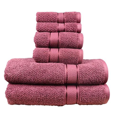 550 Gsm 6 Piece Towels Set Burgundy Senses By Riba
