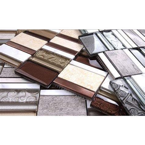 Stone And Glass Mosaic Sheets Stainless Steel Backsplash Cheap Metal Wall Tiles Natural Marble