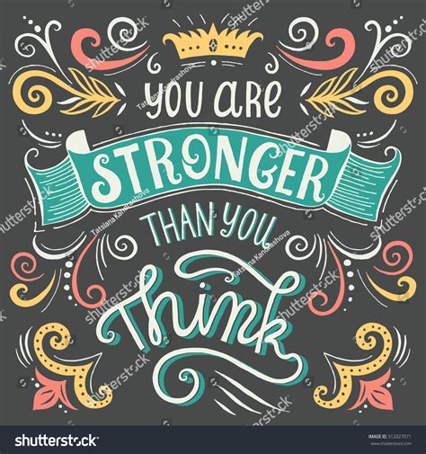 You Stronger Than You Think Quote Stock Vector Royalty