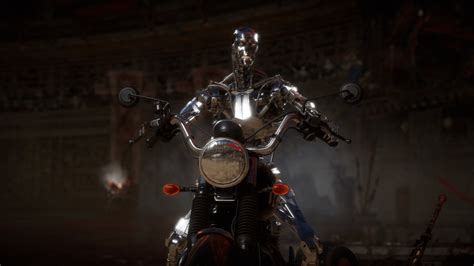 Terminator Endoskeleton Riding The Motorcycle Mortalkombat