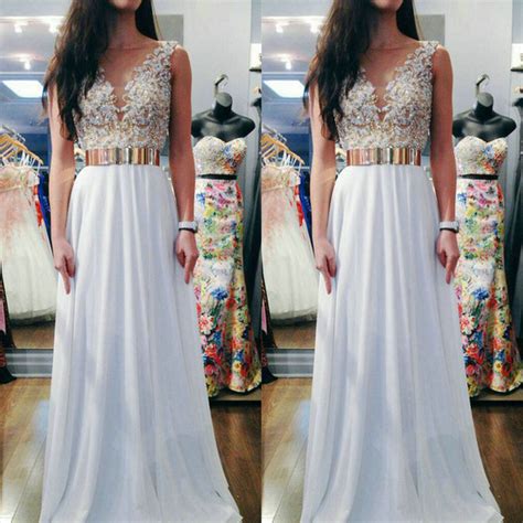 Whether you need a white & gold dress, a champagne gold wedding dress that sparkles, or gold sequins that dazzle, we have it all! Aliexpress.com : Buy White And gold Prom Dresses 2015 New ...