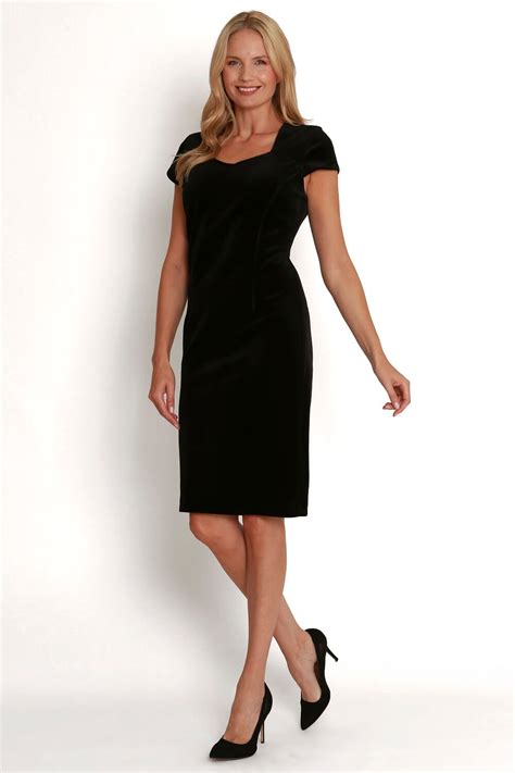 Julianna Velvet Shift Dress In Black Roman Originals UK