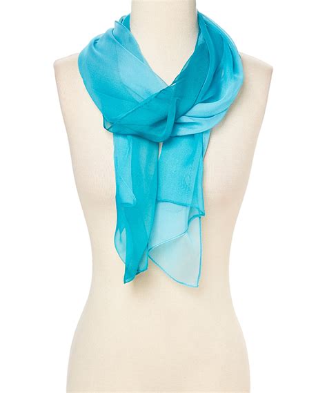 Oussum Aqua Blue Ombre Winter Scarfs For Women Fashion Polyster And