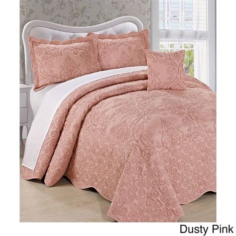 Serenta Damask Oversized 4 Piece Bedspread Set Bed Bath And Beyond