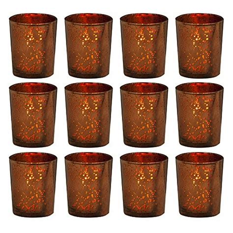 Biedermann And Sons 12 Count Rustic Glass Votive Candle Holders Brown