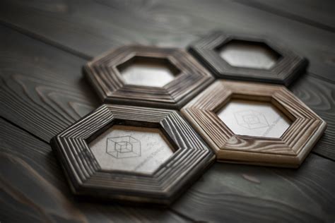 Hexagonal Wood Photo Frame Geometric Art Frame Symmetry Etsy