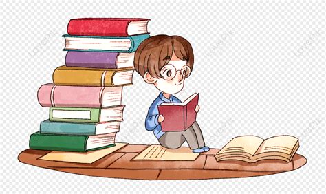 Cartoon European And American People Reading Books Book Reading Book