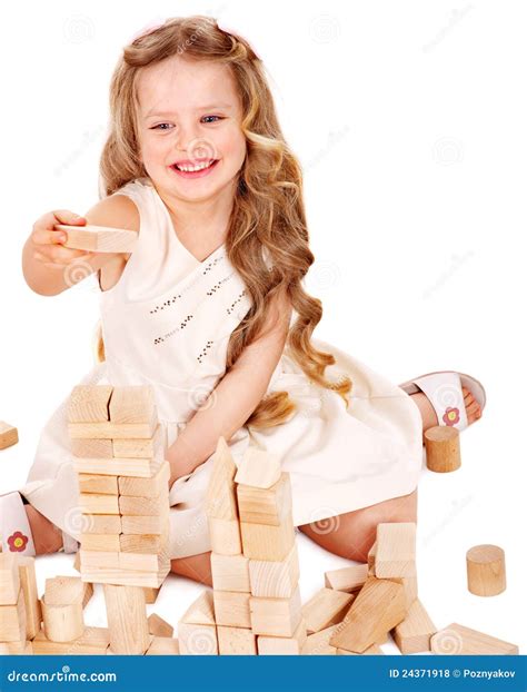 Child Play Building Blocks Stock Photo Image Of Cute Elementary