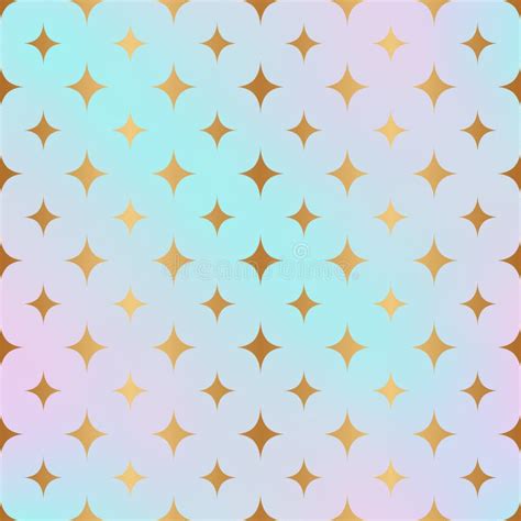 Gold Stars Seamless Pattern Foil Soft Pastel Color Golden Sparkle