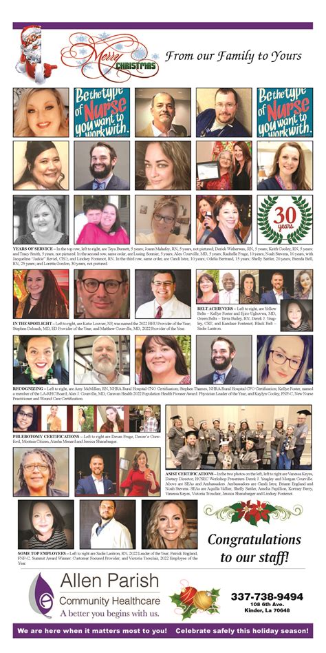 Allen Parish Community Healthcare Recognizes Staff for Various