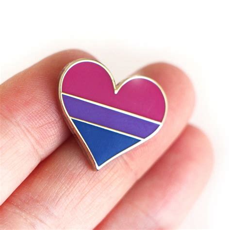 Bisexual Pride Pin Gay Lapel Pin Bisexual Flag Pin Heart Etsy