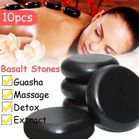 Buy 10pcs Massage Stones Massage Natural Energy Massage Stone Set Hot Compress Spa Rock Basalt