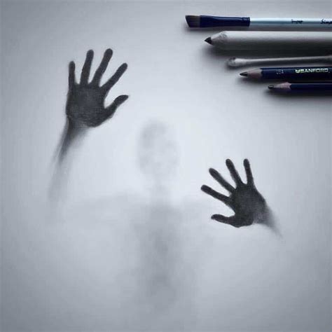 Haunting Drawings Look Like Ghostly Figures Reaching Out From The
