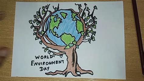How To Draw World Environment Day Drawings For Kids Save Tree And Save