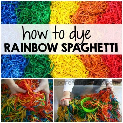 How To Dye Rainbow Spaghetti For Sensory Play Sensory Play Sensory