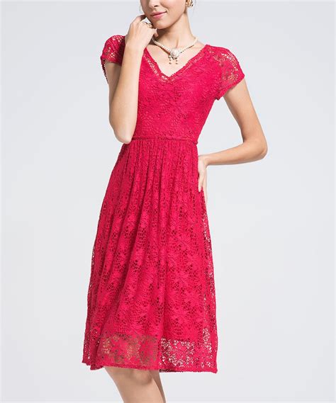 Love This Red Lace A Line Dress By Coeur De Vague On Zulily