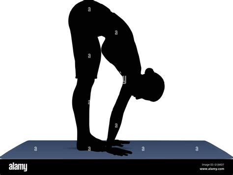 Eps 10 Vector Illustration Of Yoga Positions In Forward Bend Pose Stock