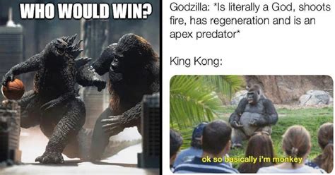 The first panel is the unaltered image. 28 Funny 'Godzilla vs. Kong' Memes to Body Slam Depression ...