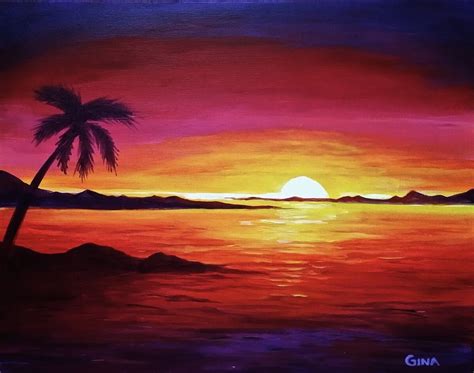 In this post we have included 25 amazing realistic sunrise paintings for your inspiration. Island Dream | Sunset canvas painting, Sunset painting ...