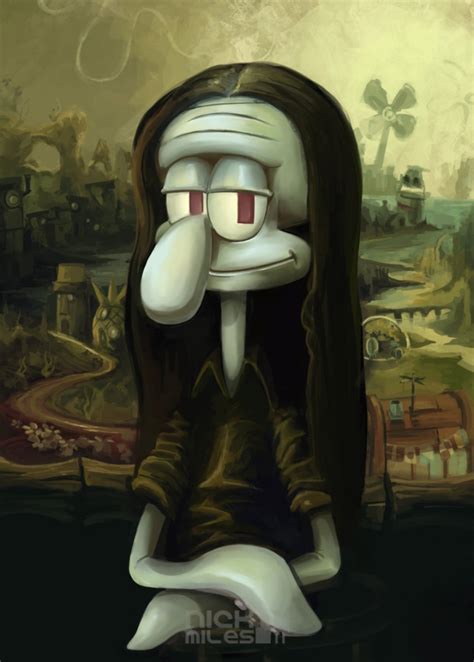 Parody Squidward Again Mona Lisa It Fits So Perfectly