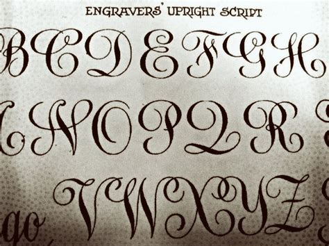 Engravers Upright Script ~~ Engraved Letter Lettering Engraving