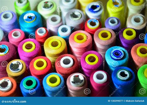 Sewing Threads Multicolored Background Closeup Stock Image Image Of