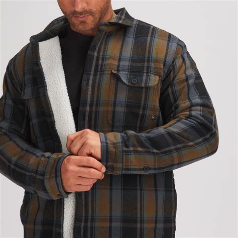 Backcountry Flannel Sherpa Lined Shirt Jacket Mens Clothing