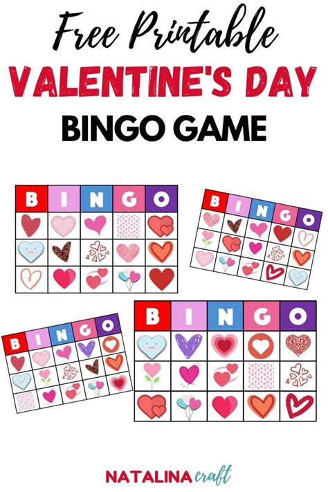 Preschool Activities Valentines Day Bingo Game Natalina Craft