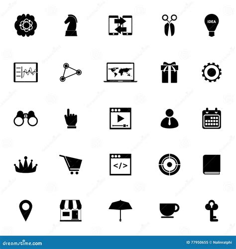 Business Plan Icons On White Background Stock Vector Illustration Of